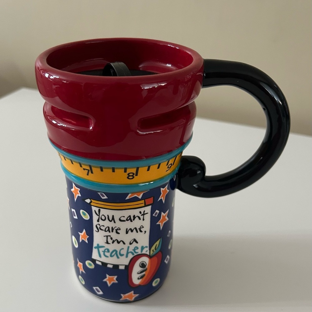 Colorful Teacher Mug with Apple Design